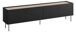 TV stolek Desin 220 cm s kovovými nohami - černý mat / dub nagano