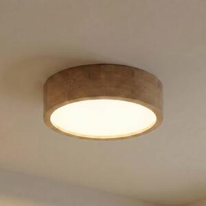 TEMAR LIGHTING Stropní svítidlo Cleo, Ø 38 cm, 3 světla, dubové dřevo, E27, stmívatelný, Světlé dřevo, Obývací pokoj / jídelna, Dřevo, Moderní