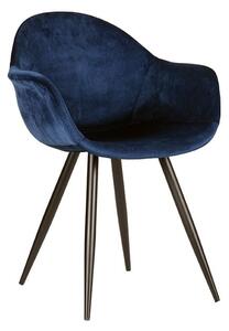 Tmavě modré sametové jídelní židle v sadě 2 ks Forli – LABEL51
