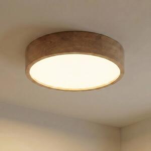 TEMAR LIGHTING Stropní svítidlo Cleo, Ø 48 cm, 4 světla, dubové dřevo, E27, stmívatelný, Světlé dřevo, Obývací pokoj / jídelna, Dřevo, Moderní