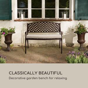 Blumfeldt Pozzilli AN, zahradní lavička, litý hliník, odolná vůči počasí, starožitná měď