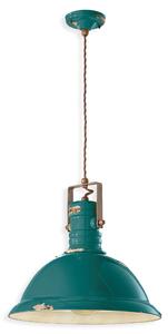 Ferroluce Závěsné retro svítidlo INDUSTRIAL, Ø 40 cm, 1xE27 Barva: Olivová zelená