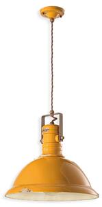 Ferroluce Závěsné retro svítidlo INDUSTRIAL, Ø 40 cm, 1xE27 Barva: Žlutá