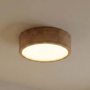 TEMAR LIGHTING Stropní svítidlo Cleo, Ø 28 cm, 2 světla, dubové dřevo, E27, stmívatelný, Světlé dřevo, Obývací pokoj / jídelna, Dřevo, Moderní
