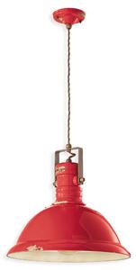 Ferroluce Závěsné retro svítidlo INDUSTRIAL, Ø 40 cm, 1xE27 Barva: Červená