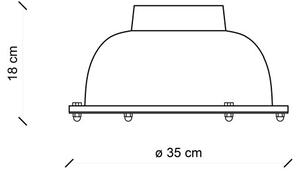 Ferroluce Stropní retro svítidlo INDUSTRIAL, Ø 35 cm, 1xE27 Barva: Bílá