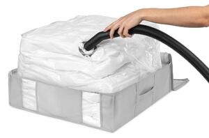 Vakuový vyztužený látkový úložný box na oblečení 56x56x16,5 cm Granit – Compactor