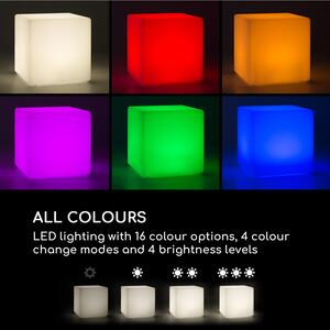 Blumfeldt Shinecube XL, svítící kostka, 40x40x40 cm, 16 LED barev, 4 světelné režimy, bílá