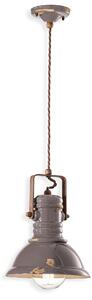 Ferroluce Závěsné retro svítidlo INDUSTRIAL, Ø 23 cm, 1xE27 Barva: Šedá
