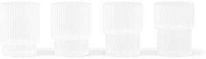 Ferm Living Sklenice na panáky Ripple set 4ks, frosted