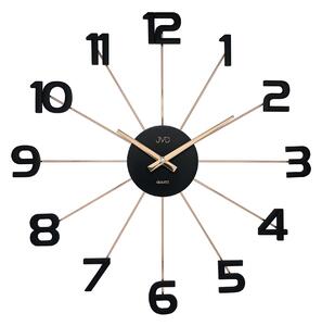 Černožluté paprskovité kovové hodiny JVD HT072.3 s číslicemi (Černožluté paprskovité kovové hodiny JVD HT072.3 s číslicemi)