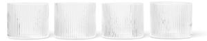 Ferm Living Sklenice Ripple Low set 4ks, clear