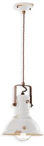 Ferroluce Závěsné retro svítidlo INDUSTRIAL, Ø 23 cm, 1xE27 Barva: Bílá