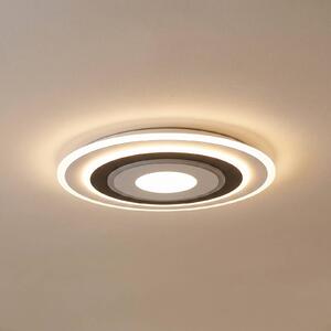 Lindby LED stropní svítidlo Rebeka, kulaté, Ø 70 cm, stmívatelné, stmívatelný, Bílá / opál, Obývací pokoj / jídelna, Plast, Moderní
