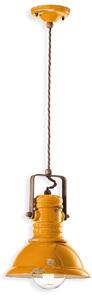 Ferroluce Závěsné retro svítidlo INDUSTRIAL, Ø 23 cm, 1xE27 Barva: Žlutá