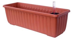 Hnědý samozavlažovací truhlík, délka 100 cm Siesta - Plastia