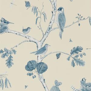 Sanderson Tapeta Woodland Chorus, kolekce Woodland Walk tapet Sanderson: Indigo/Ecru