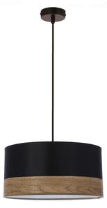 Černé závěsné svítidlo s textilním stínidlem ø 30 cm Porto – Candellux Lighting