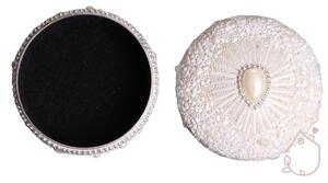 Šperkovnice bílá kulatá průměr 7,5 cm
