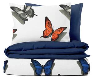 Ervi bavlněné povlečení oboustranné - motýli barevné/modré - Erviplas