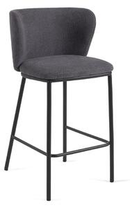 Tmavě šedá barová židle (výška sedáku 65 cm) Ciselia – Kave Home