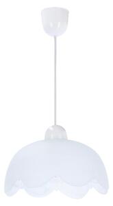 Bílé závěsné svítidlo se skleněným stínidlem ø 25 cm Bratek – Candellux Lighting