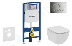 Geberit Set předstěnové instalace, klozetu a sedátka Ideal Standard Tesi, tlačítka Sigma01, Rimless, SoftClose, lesklý chrom 111.300.00.5 NE2