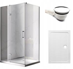 BPS-koupelny Obdélníkový sprchový kout KZ02D WH 120x80 chrom/transparent + vanička ST03C bílá