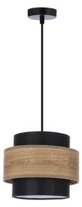 Závěsné svítidlo s textilním stínidlem v černo-přírodní barvě ø 20 cm Twin – Candellux Lighting