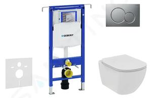 Geberit Set předstěnové instalace, klozetu a sedátka Ideal Standard Tesi, tlačítka Sigma01, Rimless, SoftClose, matný chrom 111.355.00.5 NE3