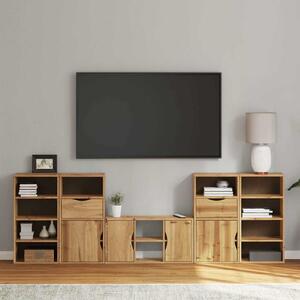 5 kusů TV skříněk s úložným prostorem "ODDA" Borovicový masiv 3365370