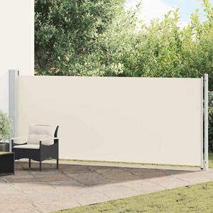 Zatahovací boční markýza / zástěna 614 x 160 cm krémová 313376