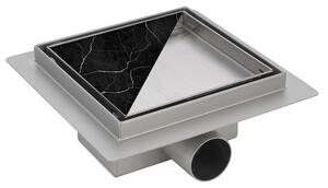 BPS-koupelny Čtvercový sprchový odtokový žlab 2in1 DL06 FIX G1 ST 15x15 cm, satén