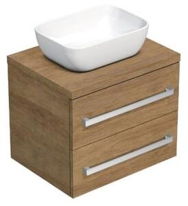 Koupelnová skříňka s krycí deskou SAT Cube Way 60x47,5x46 cm dub Hickory CUBE461603DH45