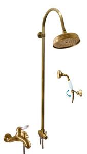 Vanová baterie RAV SLEZÁK Labe se sprchovým setem 150 mm stará mosaz L554.5/3SM