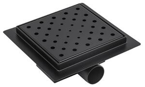BPS-koupelny Čtvercový sprchový odtokový žlab DL06 CIRCLE G7 BL 15x15 cm, černý