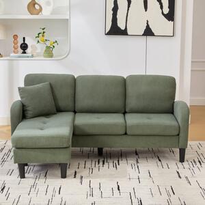 Rohové sedací souprava ve tvaru "L" s odpočívadlem, rozměry 166x118x77 cm, potah z textilie, modulární design, třísedák vhodný do malých prostor, obývacího pokoje a kanceláře