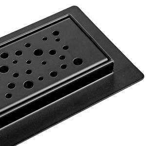 BPS-koupelny Sprchový odtokový žlab DL01 WAVE G5 BL 70 cm, černý