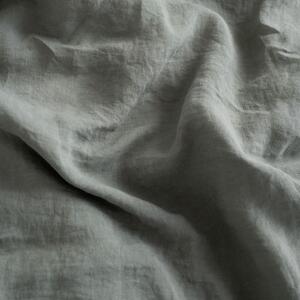 Khaki napínací lněné prostěradlo 90x200 cm – Linen Tales