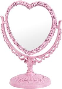 Zrcadlo - zrcadlo princezny - rutina krásy - otáčení 360 stupňů - 21 cm - růžová