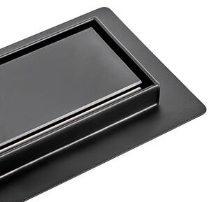 BPS-koupelny Sprchový odtokový žlab 2in1 DL01 GLASS BL 50 cm, černý
