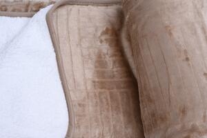Luxusní hnědá beránková deka z mikroplyše se vzorem, 180x200 cm
