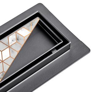 BPS-koupelny Sprchový odtokový žlab 2in1 DL01 FIX G1 BL 50 cm, černý