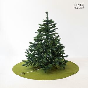 Zelený kulatý koberec pod vánoční stromek ø 125 cm – Linen Tales