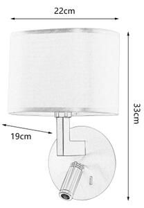 Brilagi - LED Nástěnná lampa DAYA 1xE14/40W/230V + LED/3W bílá/matný chrom