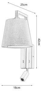 Brilagi - LED Nástěnná lampa RAYA 1xE14/40W/230V + LED/3W bílá/matný chrom