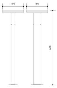 LED Venkovní lampa BARI LED/10W/230V 4000K 60 cm IP54 antracit