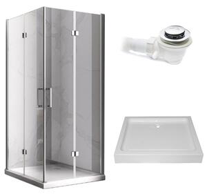 BPS-koupelny Obdélníkový sprchový kout KZ12A 90x80 chrom/transparent + vanička SXL03B WH bílá