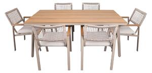 Zahradní set pro 6 osob Santos, hliníkový, taupe