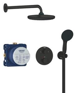 Sprchový systém GROHE Precision Thermostat včetně podomítkového tělesa černá matná 348832430